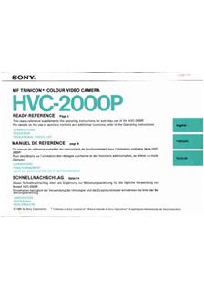 Sony HVC 2000 P manual. Camera Instructions.